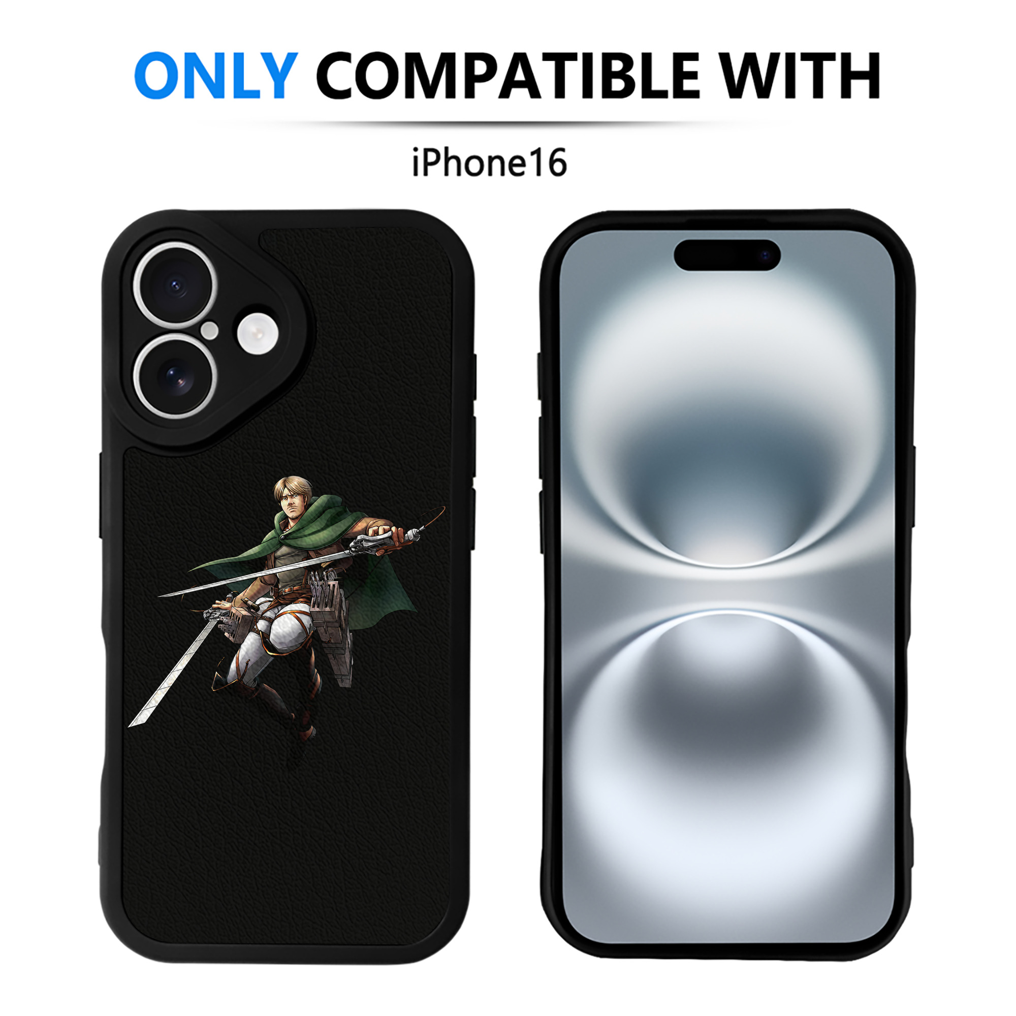 （画像用） 進撃の巨人 Attack on Titan 【iPhone 16シリーズ対応】シリコンスマホケース（レザー調） 材質：シリコン